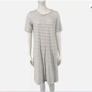 Roolee Women's M dress Black and White Stripe comfy casual Cotton Blend Size Med